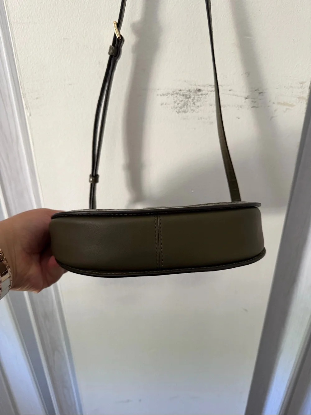 Michael Kors Olive Green Saddle Crossbody Bag